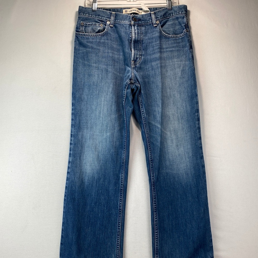 VTG Y2K GAP Low Rise Boot Fit Jeans Mens 34x30 Blue Cotton Denim Bootcut